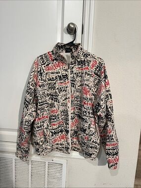 Daily Paper Cream Jacket with Black and Red Graffiti Print WHOLE SWEATSUIT
